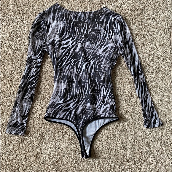 Bebe Sheer Long Sleeve Bodysuit - Picture 2 of 5